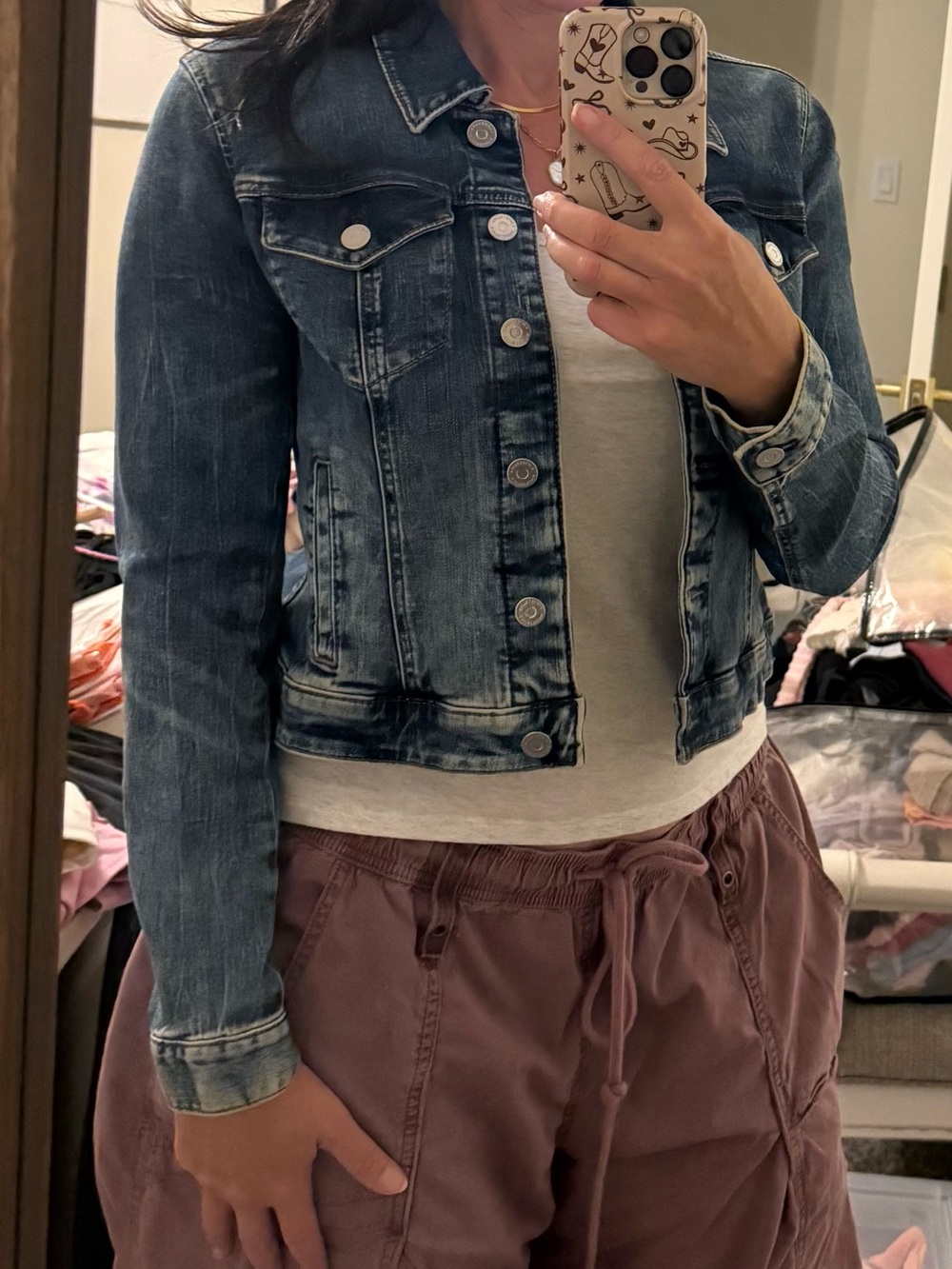 White House Black Market Dark Blue Denim Jacket